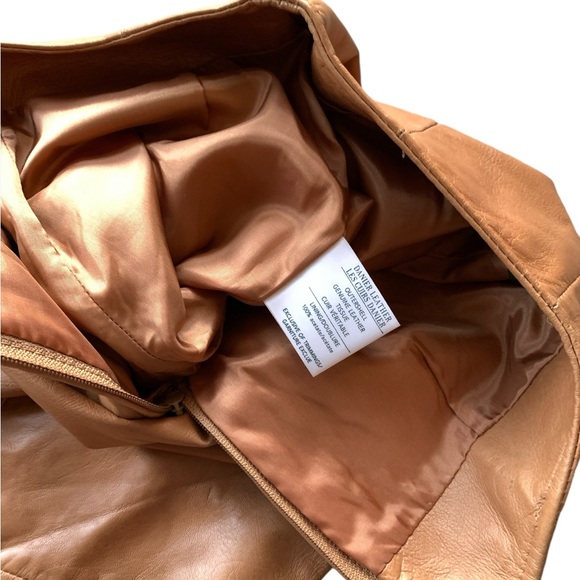 DANIER Caramel Brown Lamb Leather Pants - Picture 9 of 14